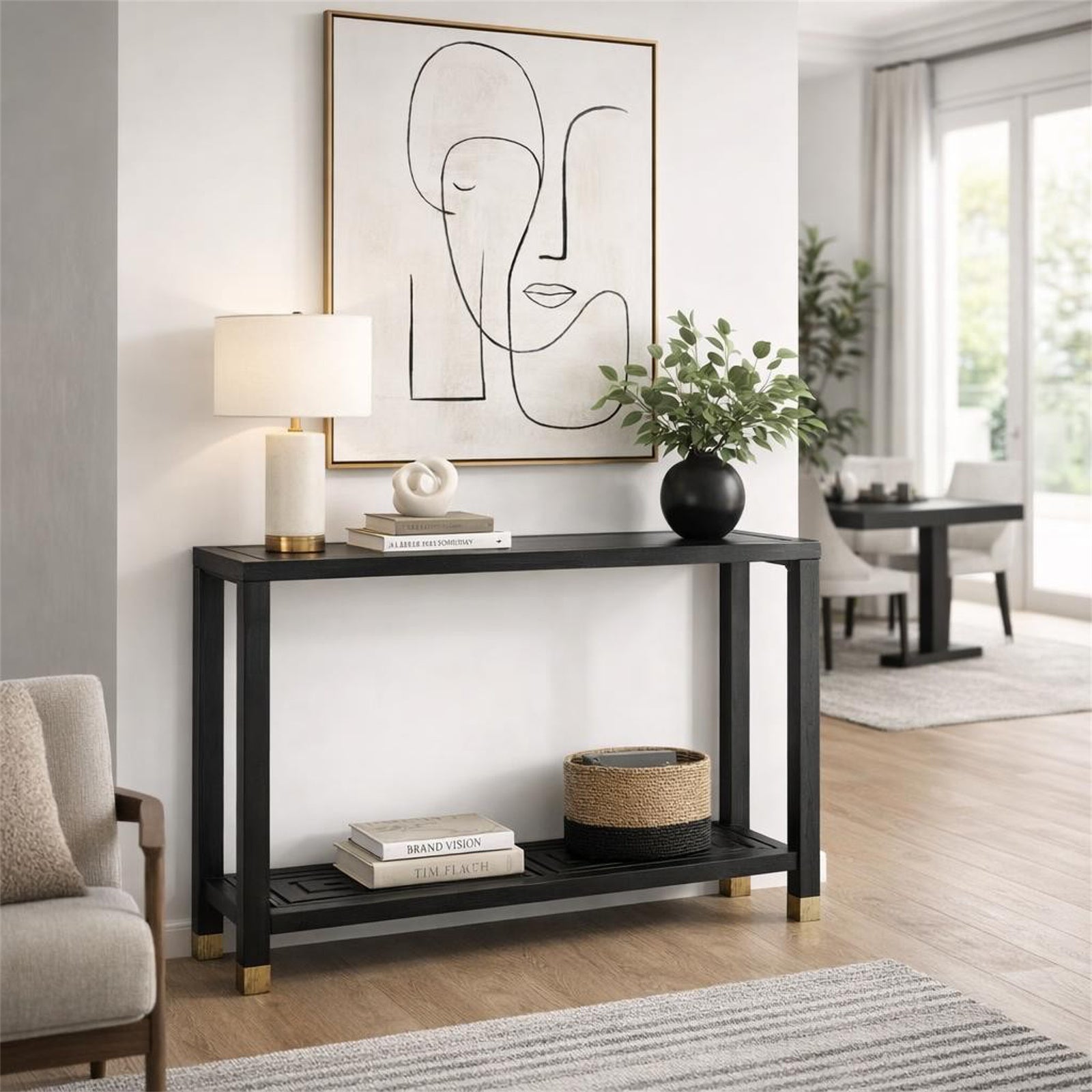 Lennox Black Console Table